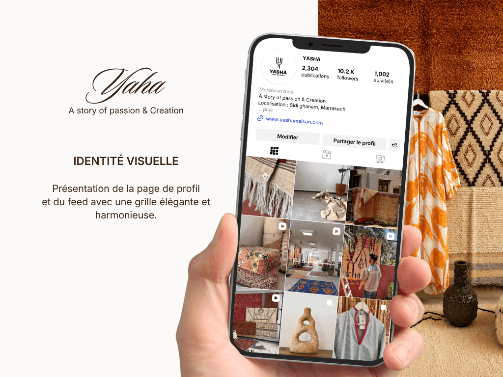 Graphique Feed Instagram influenceuse voyage Moderne Blanc bleu